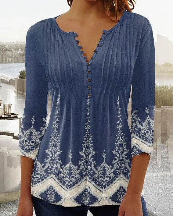 Blouse Femme avec Broderie Florale et Manches Longues Lucyle
