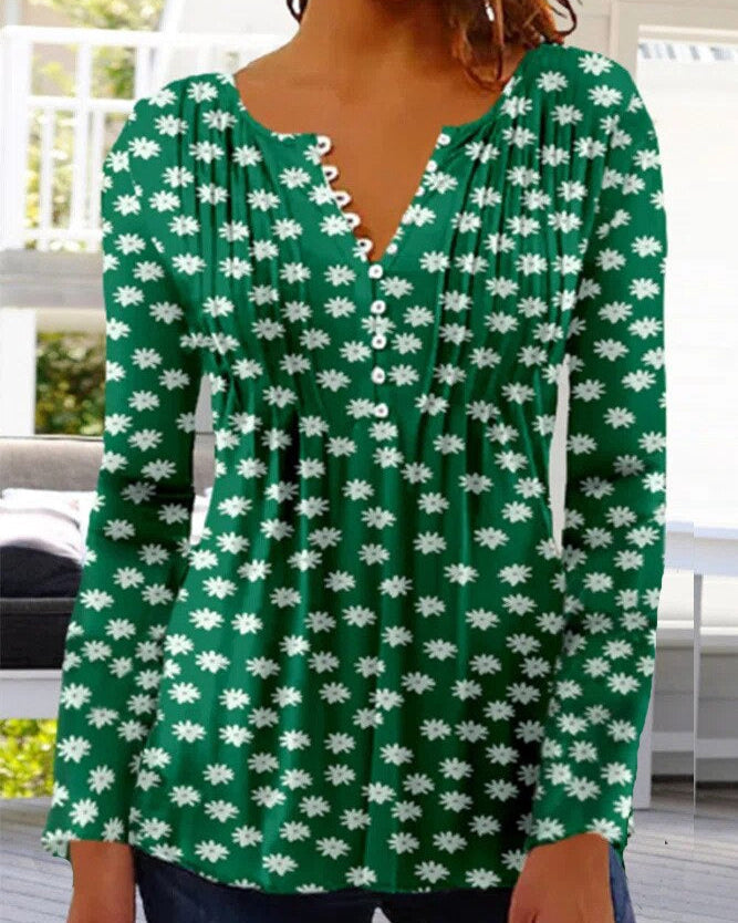 Blouse Femme avec Broderie Florale et Manches Longues Lucyle