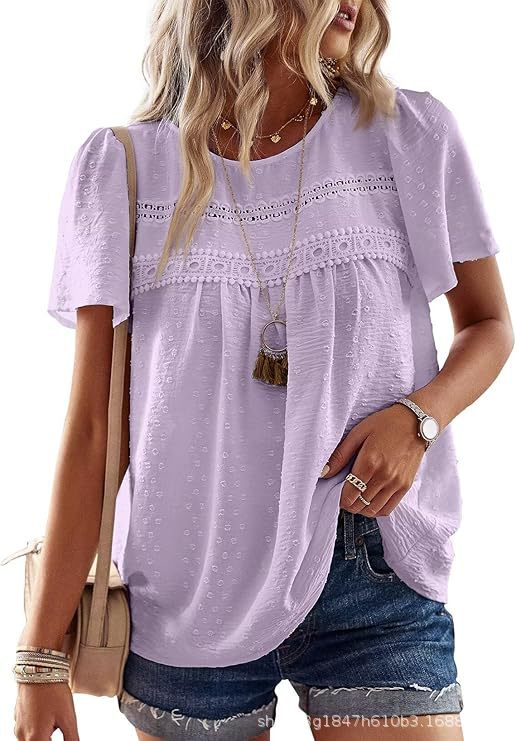 Blouse Femme avec Col Brodé et Détails Volants Lucyle