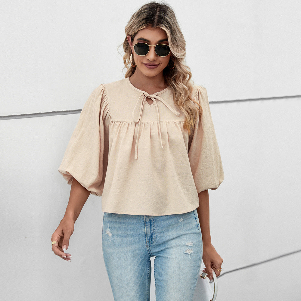 Blouse Femme avec Manches Bouffantes Lucyle