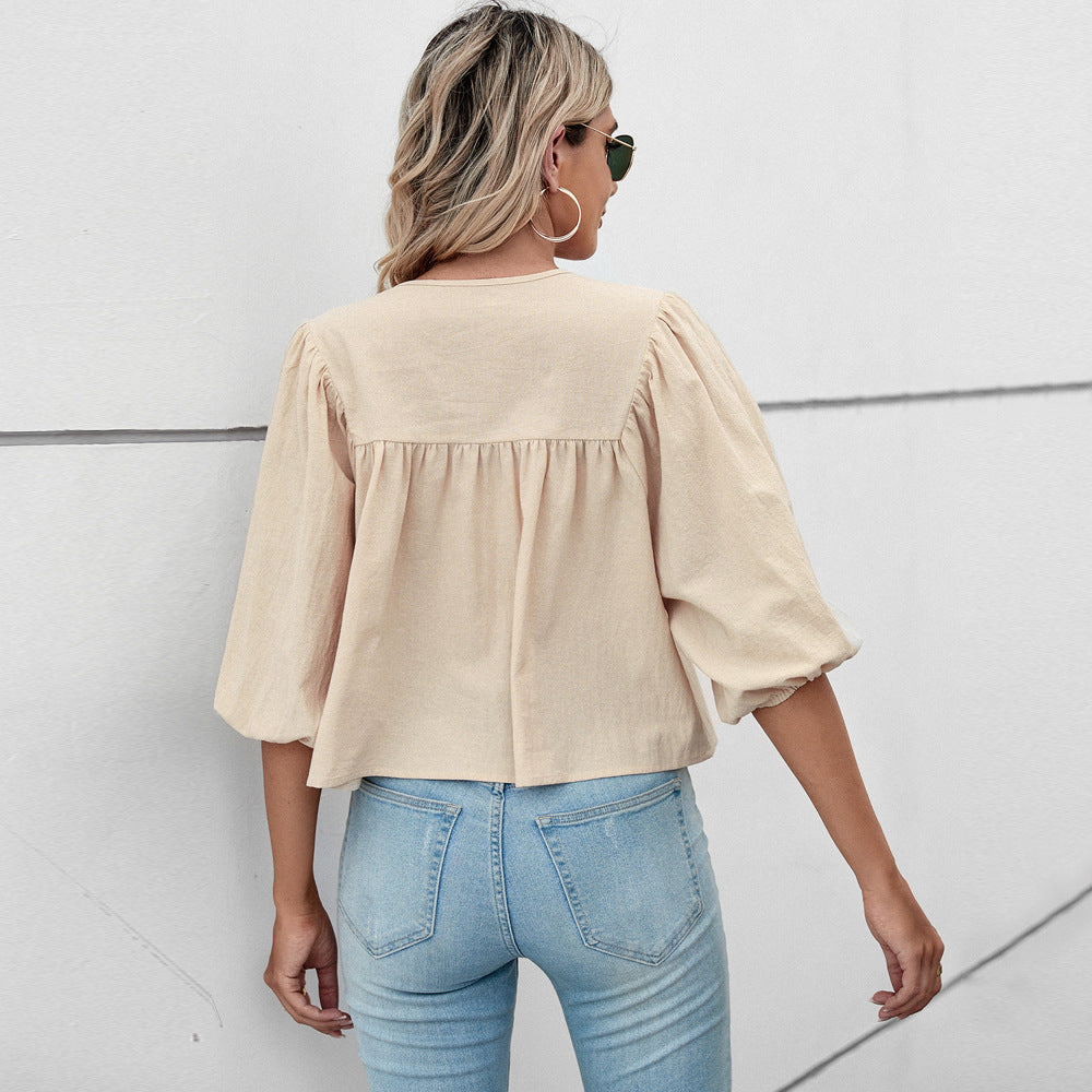 Blouse Femme avec Manches Bouffantes Lucyle