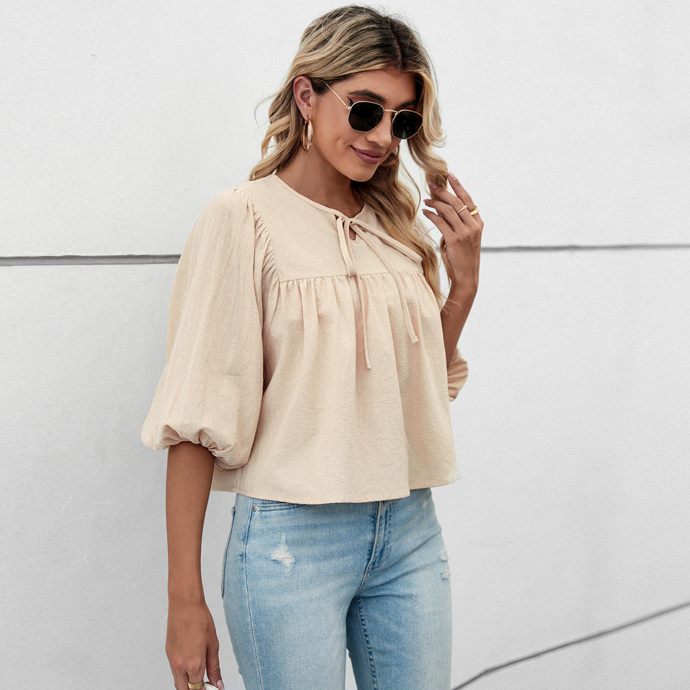 Blouse Femme avec Manches Bouffantes Lucyle