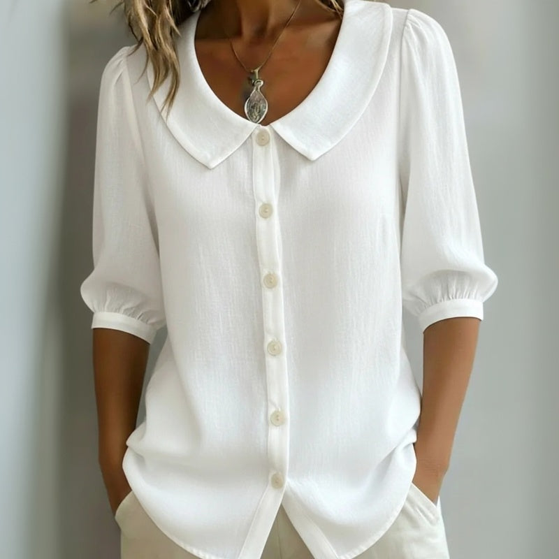 Blouse Femme en Coton avec Col Rabattu Lucyle