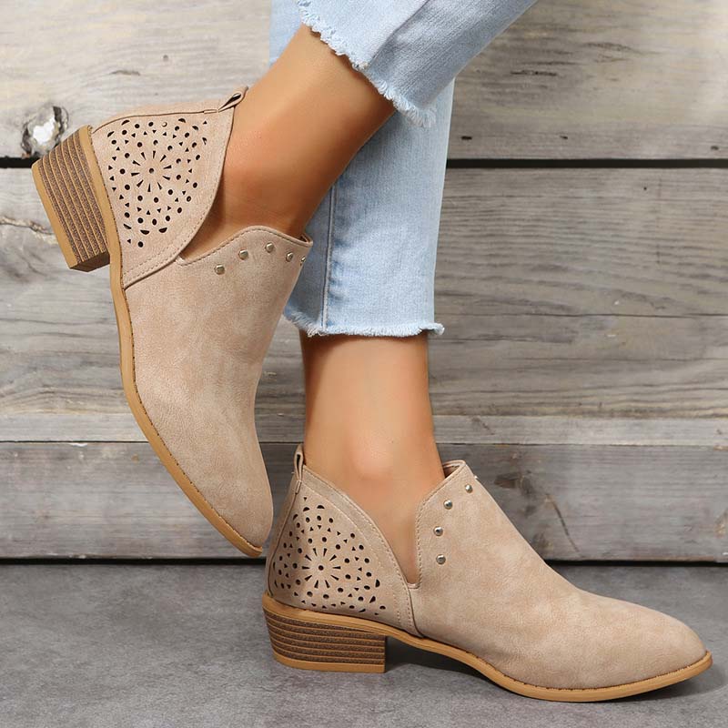 Bottines Femme avec Lacets et Rivets Lucyle