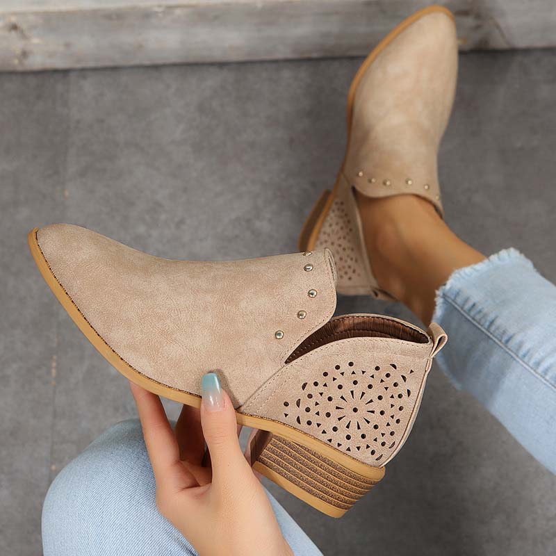 Bottines Femme avec Lacets et Rivets Lucyle