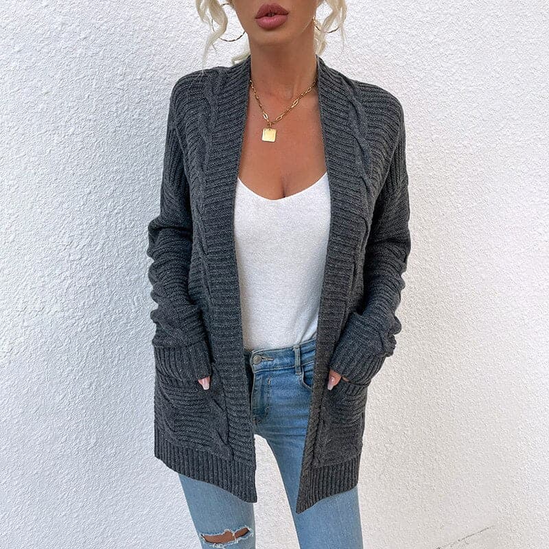 Cardigan Femme Ouvert sur le Devant avec Poches Lucyle