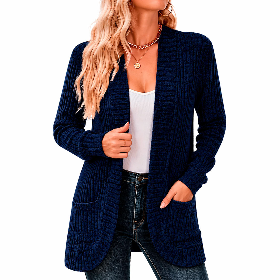Cardigan Femme avec Poches en Maille Chenille Lucyle