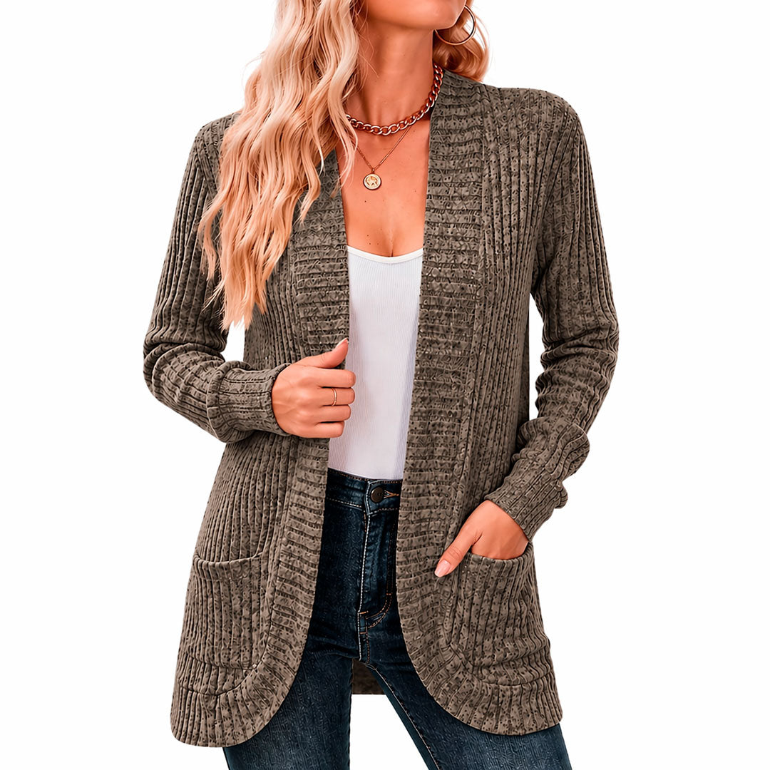 Cardigan Femme avec Poches en Maille Chenille Lucyle