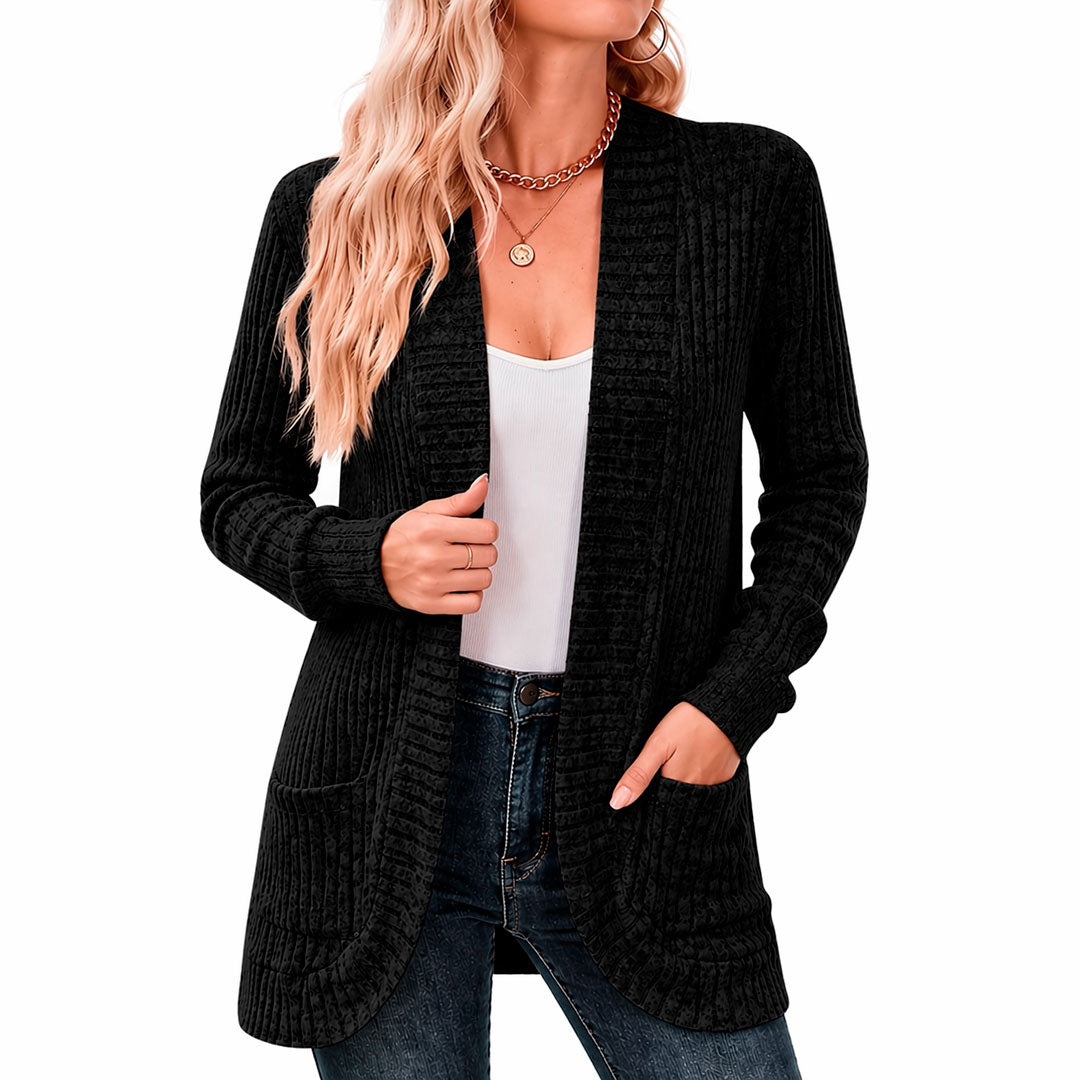 Cardigan Femme avec Poches en Maille Chenille Lucyle