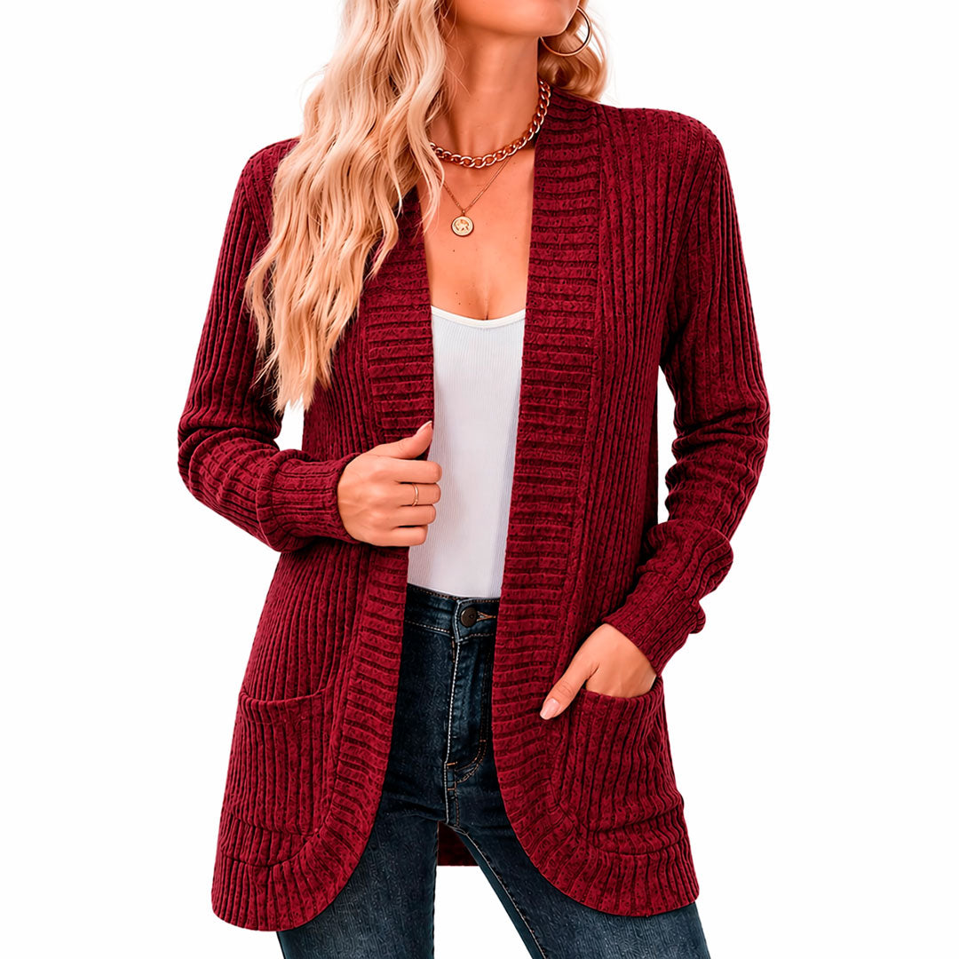 Cardigan Femme avec Poches en Maille Chenille Lucyle