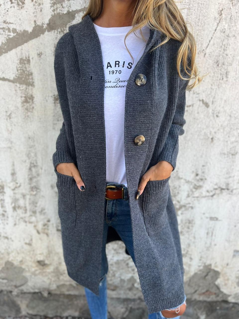 Cardigan Long Femme Ouvert avec Poches Lucyle