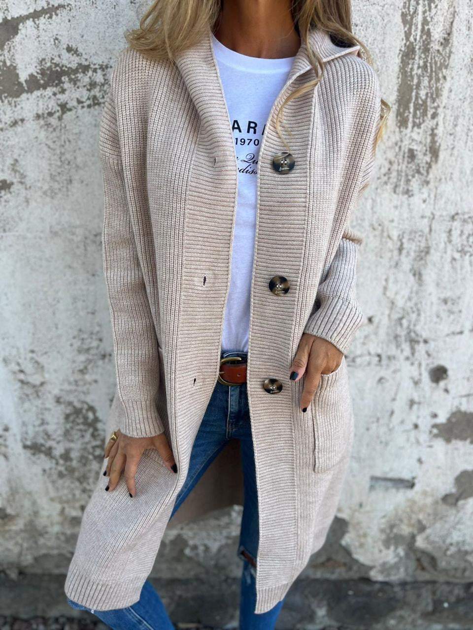 Cardigan Long Femme Ouvert avec Poches Lucyle