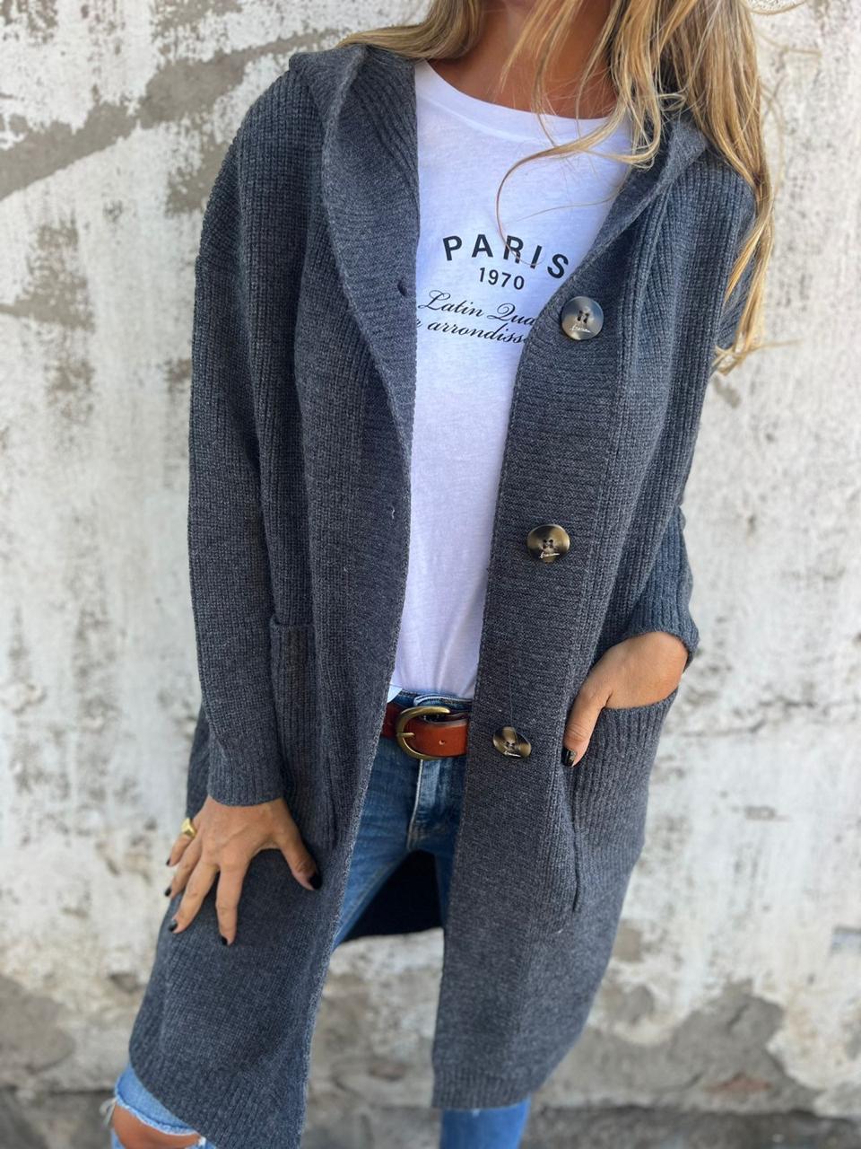Cardigan Long Femme Ouvert avec Poches Lucyle