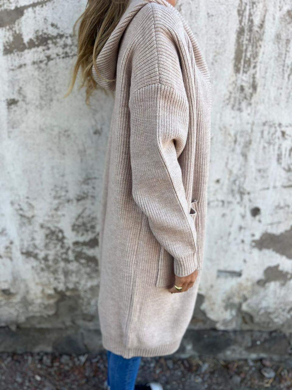 Cardigan Long Femme Ouvert avec Poches Lucyle