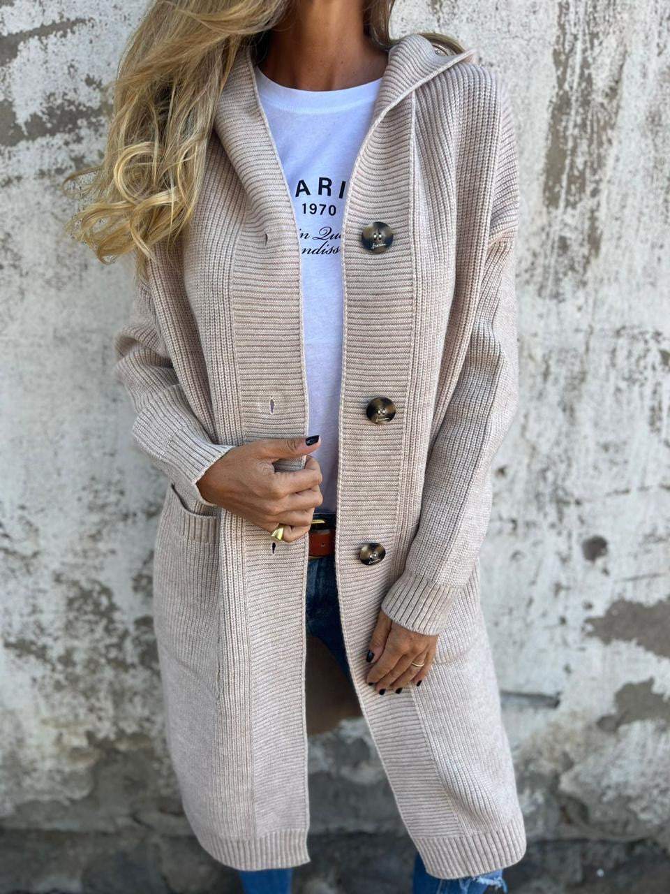 Cardigan Long Femme Ouvert avec Poches Lucyle