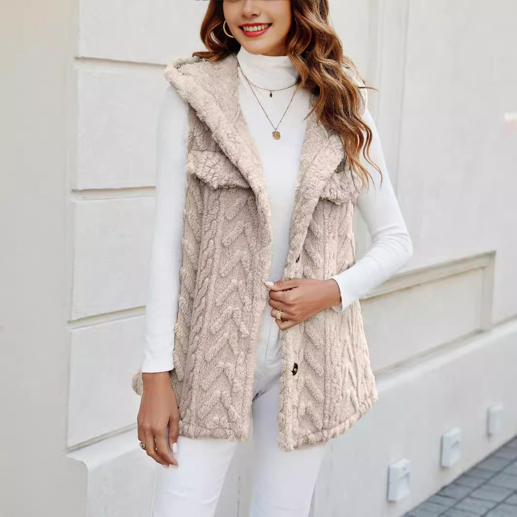 Cardigan Long Femme avec Capuche et Poches Lucyle