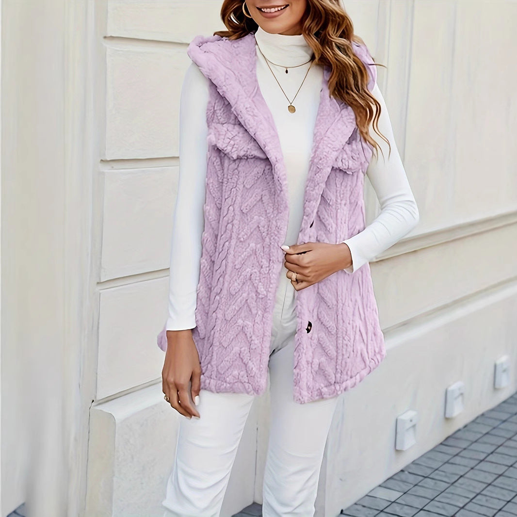 Cardigan Long Femme avec Capuche et Poches Lucyle