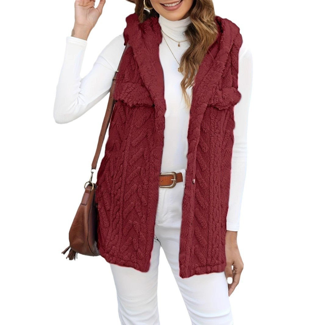 Cardigan Long Femme avec Capuche et Poches Lucyle