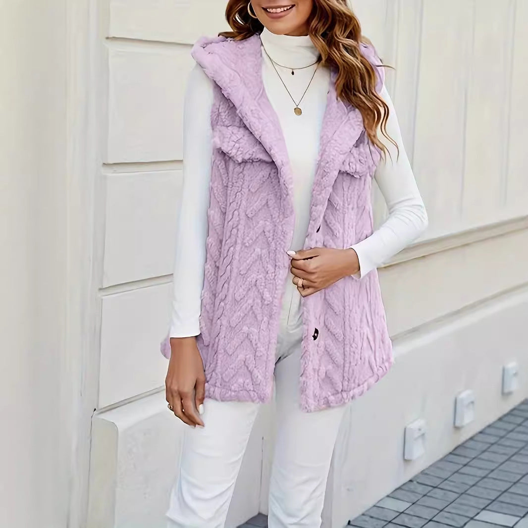 Cardigan Long Femme avec Capuche et Poches Lucyle