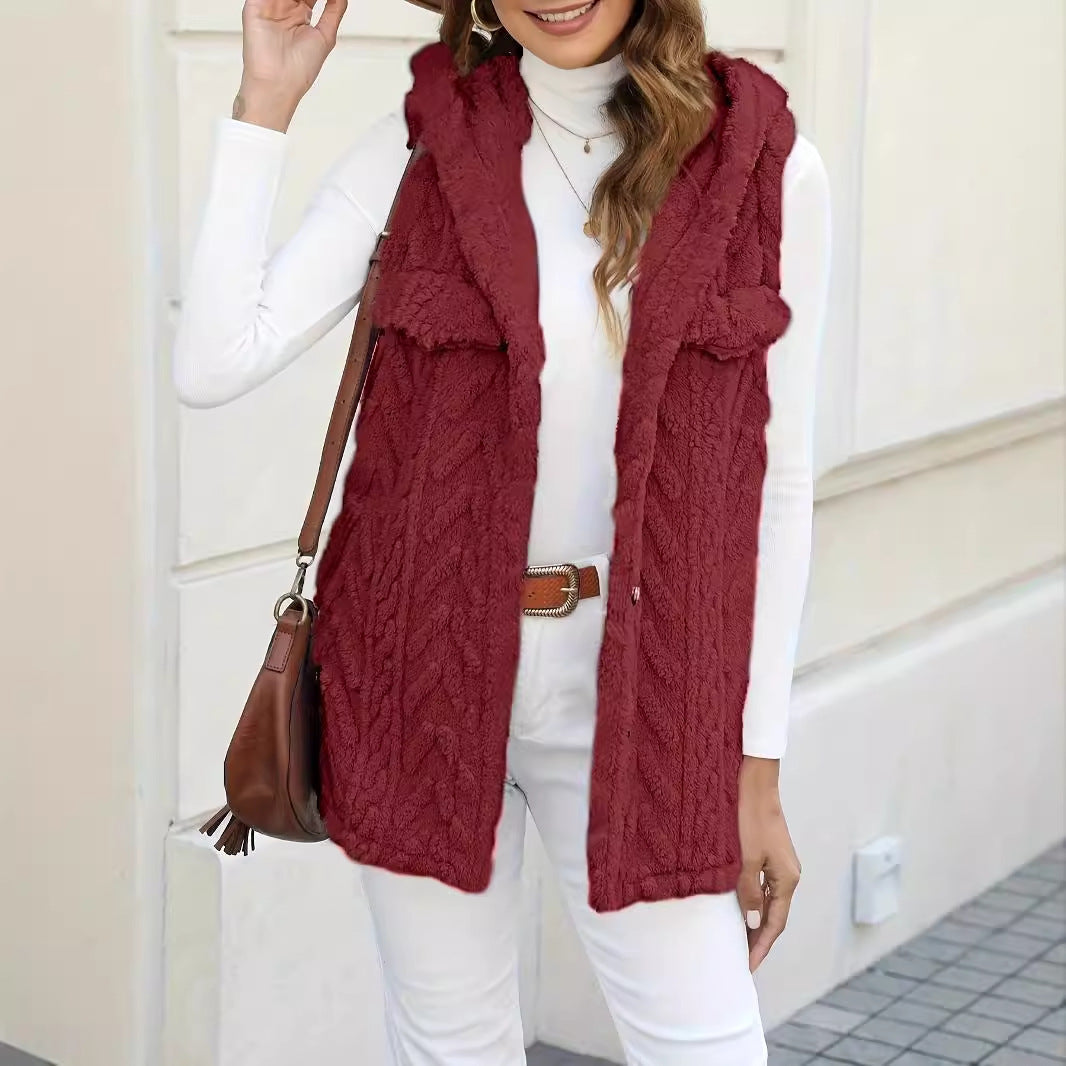 Cardigan Long Femme avec Capuche et Poches Lucyle