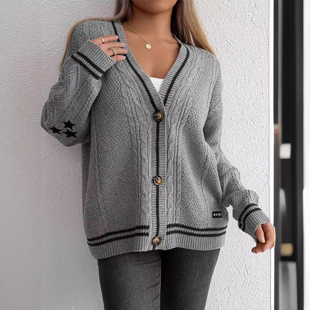 Cardigan en Tricot Femme avec Motif Tressé Lucyle