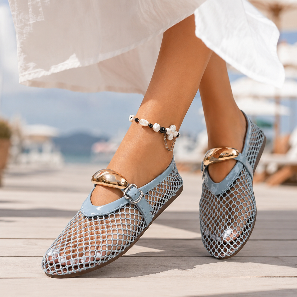 Chaussures Plates Femme avec Bride Mary Jane Lucyle