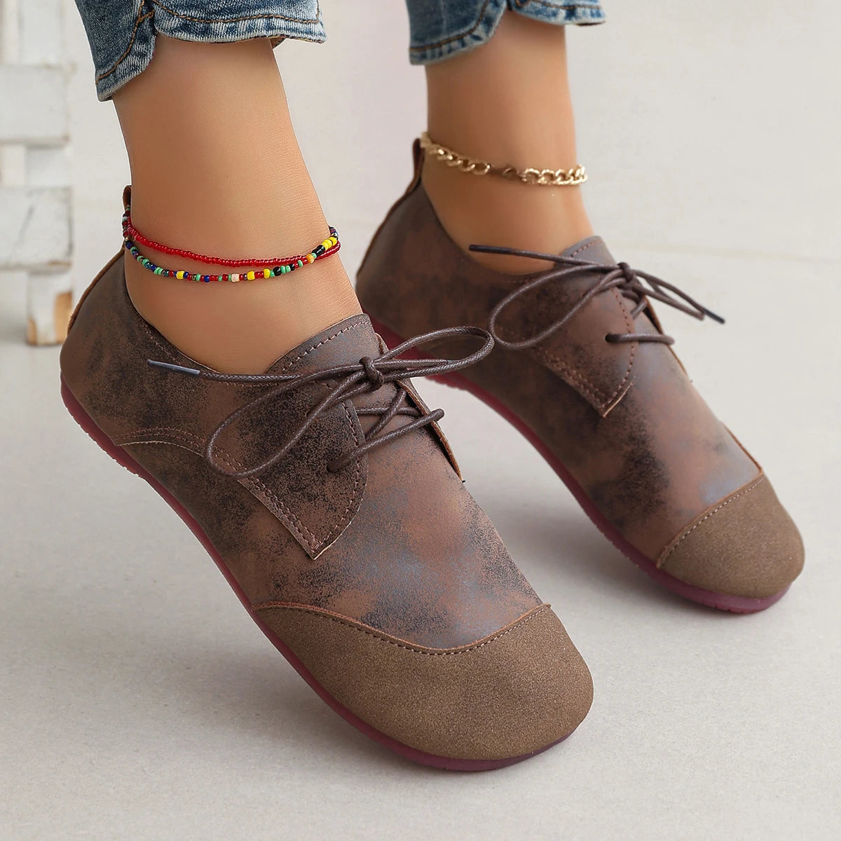 Chaussures Plates Femme avec Empiècement Texturé Lucyle