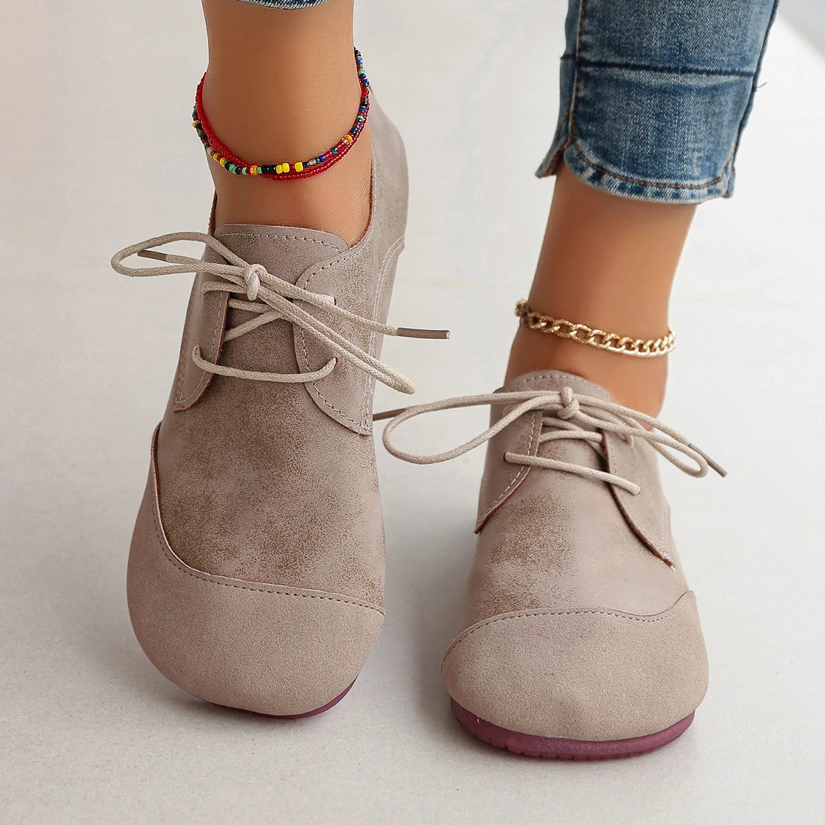 Chaussures Plates Femme avec Empiècement Texturé Lucyle