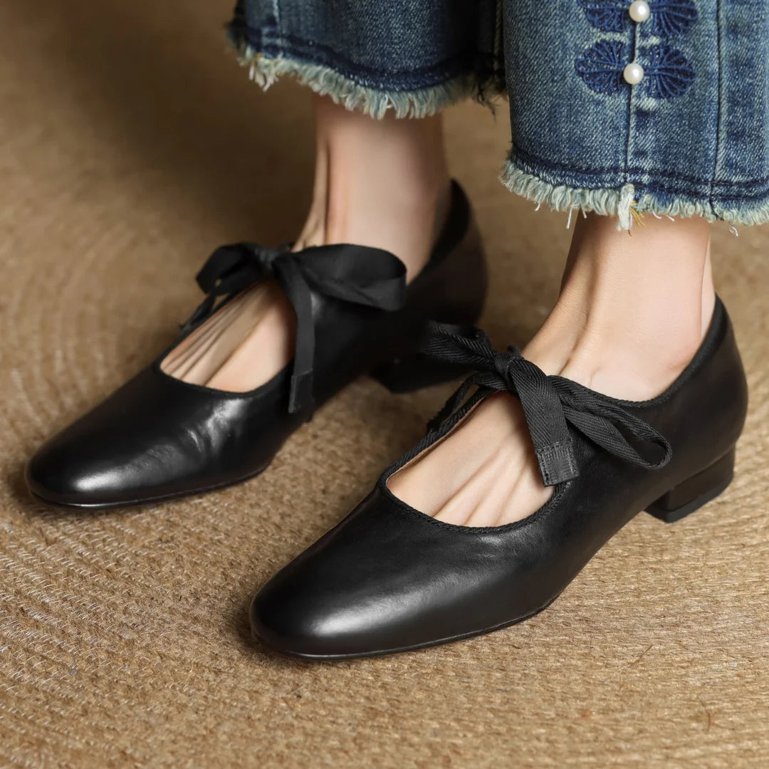 Chaussures Plates Femme avec Sangle à Nœud Papillon Lucyle