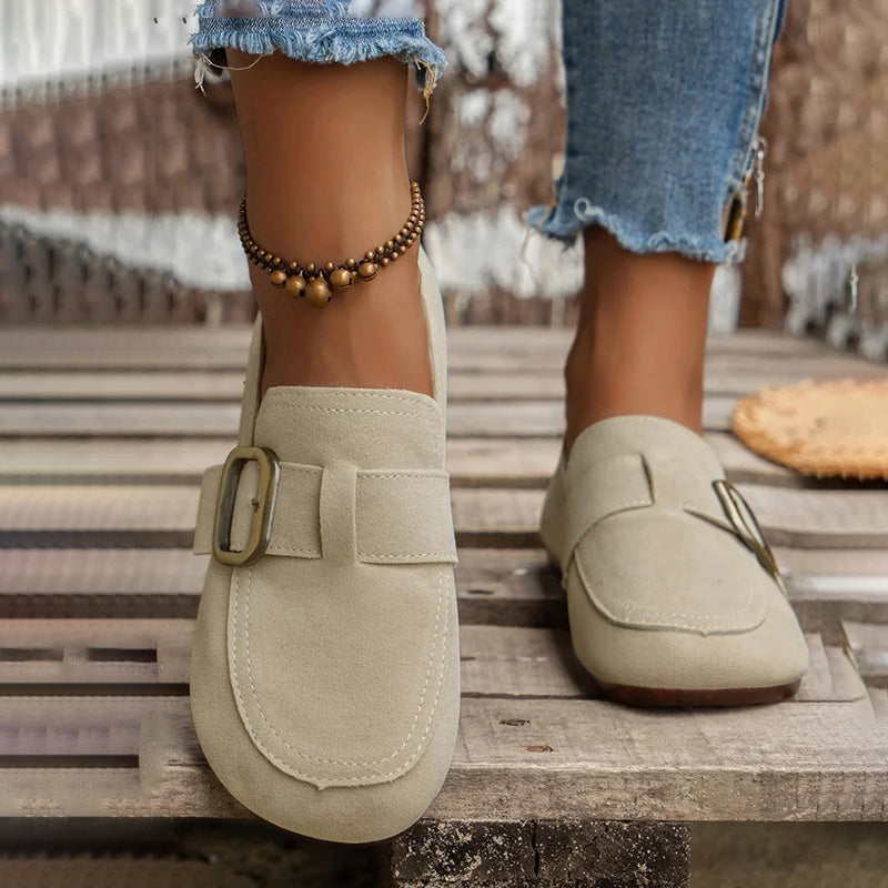 Chaussures à Enfiler Femme en Daim avec Talon Plat Lucyle