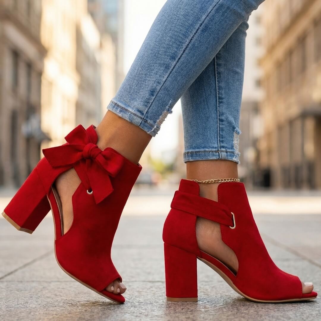 Chaussures à Talon Bloc Femme avec Détail Nœud Lucyle