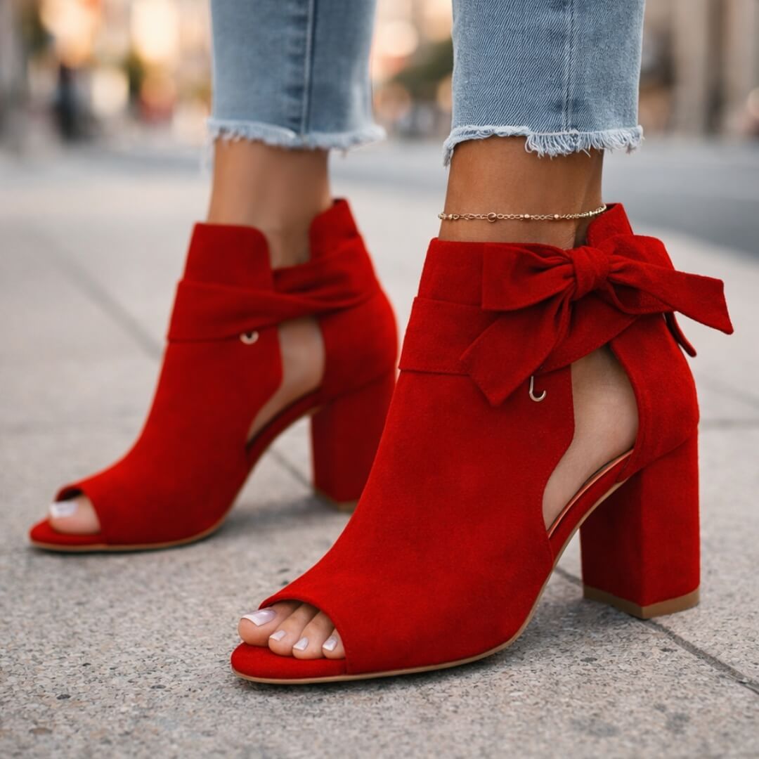 Chaussures à Talon Bloc Femme avec Détail Nœud Lucyle