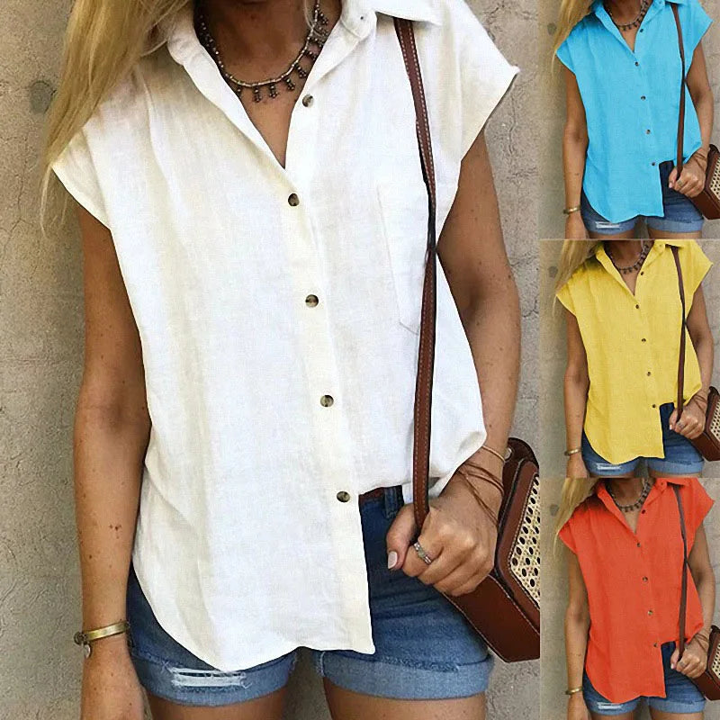 Chemise Femme en Lin avec Design Sans Manches Lucyle
