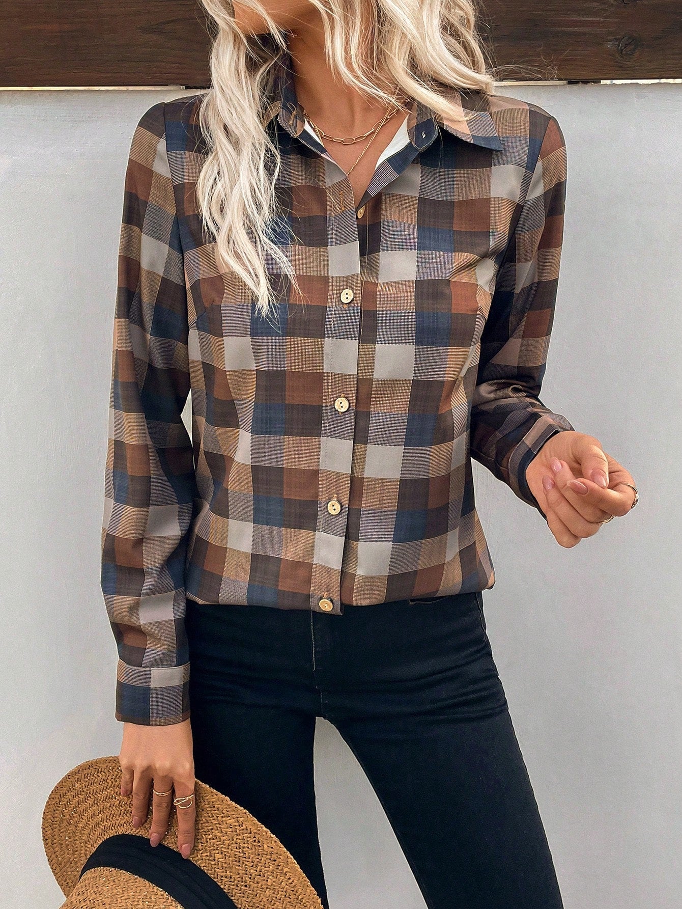 Chemise à Carreaux Femme avec Manches Longues Lucyle