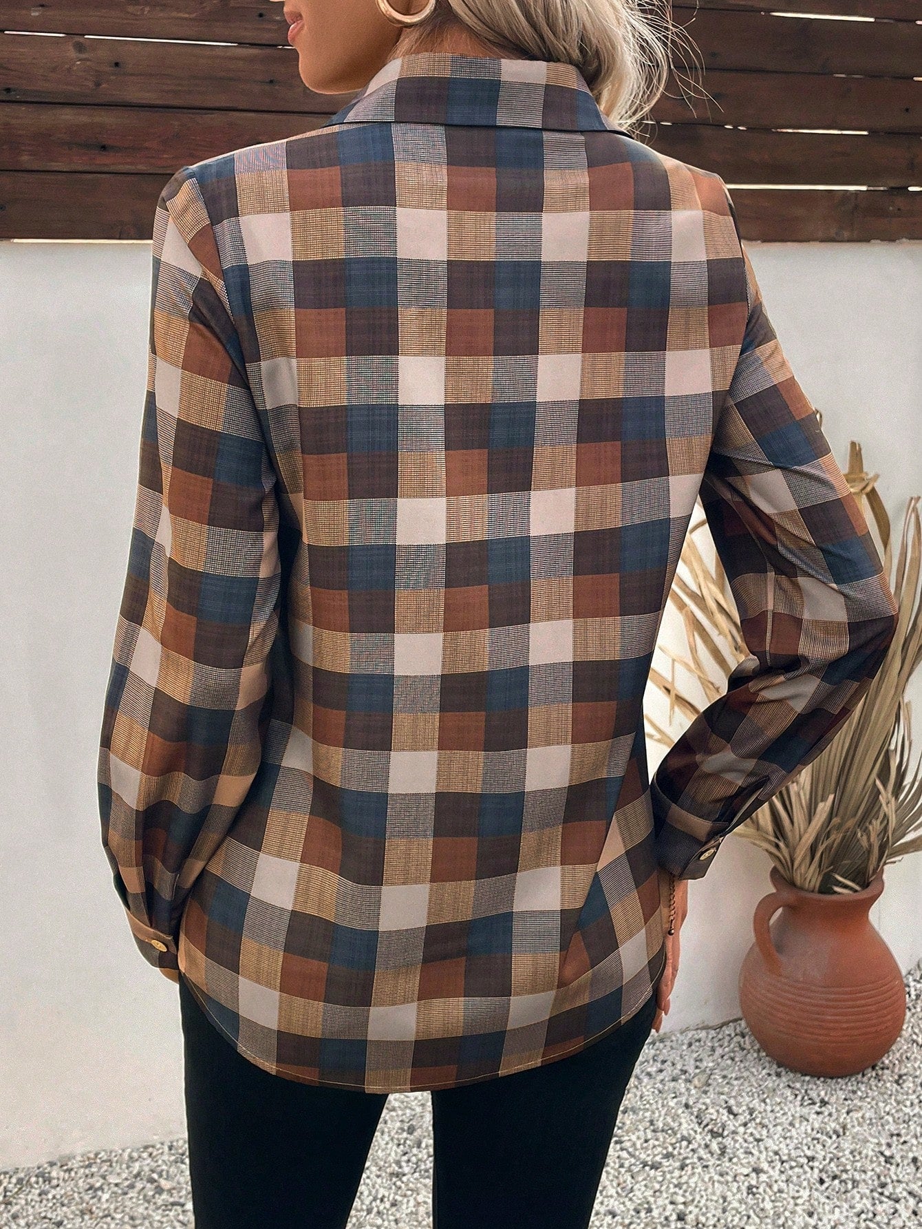 Chemise à Carreaux Femme avec Manches Longues Lucyle