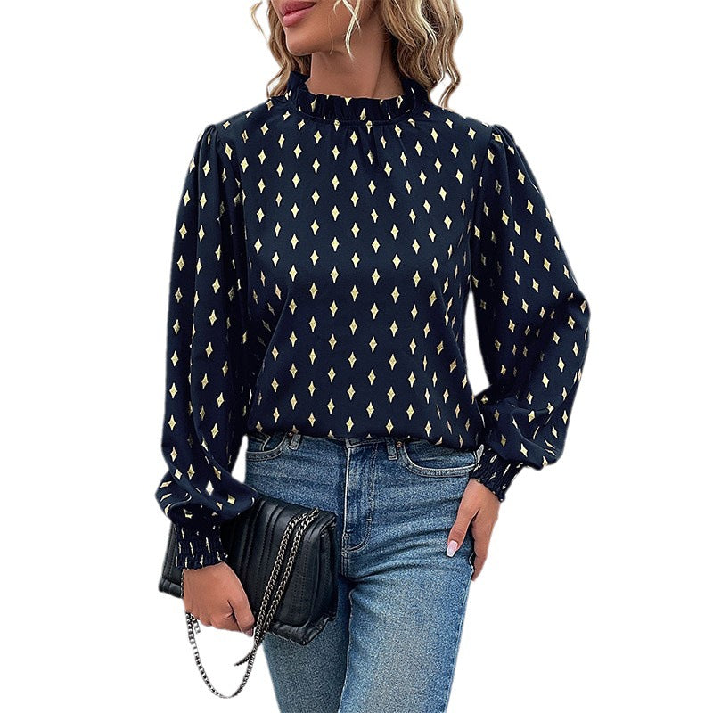 Chemisier Femme avec Col Élégant en Tissu de Qualité Lucyle