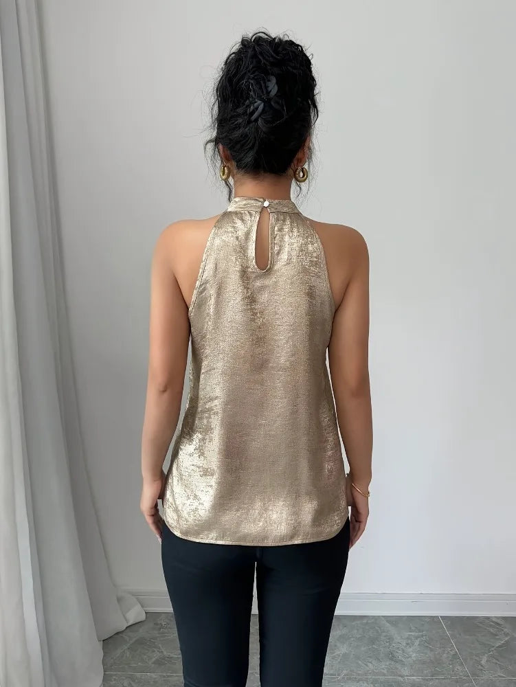 Chemisier Femme avec Col Licou et Épaules Dénudées Lucyle