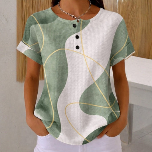 Chemisier Femme avec Col Rond et Design Color Block Lucyle