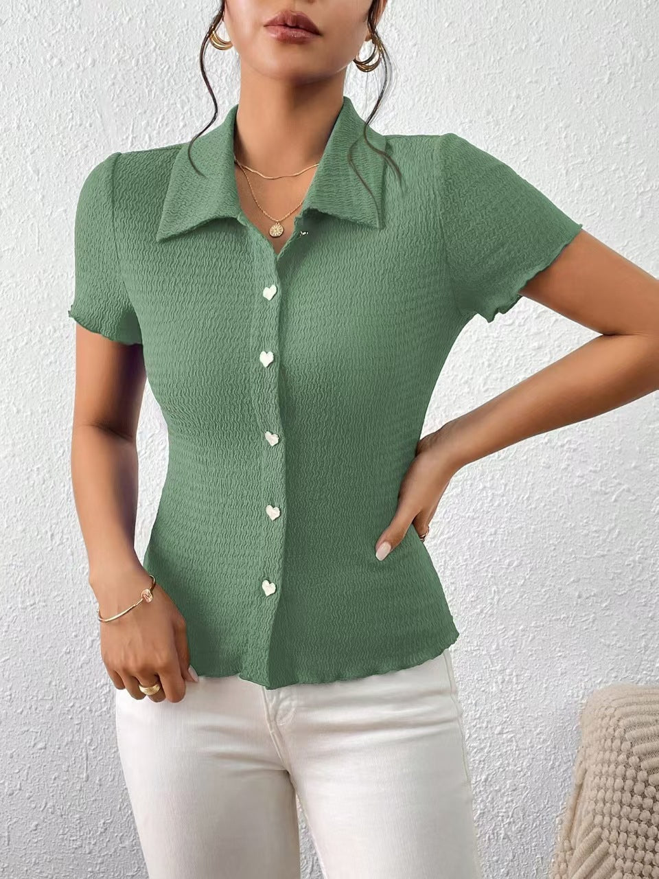 Chemisier Femme avec Design Structuré et Boutons Lucyle