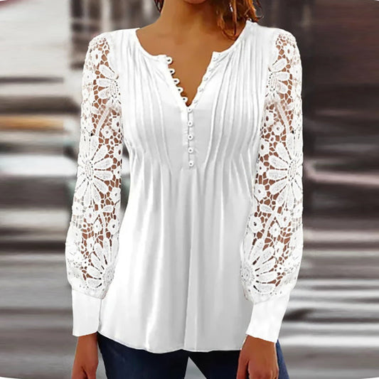 Chemisier Femme avec Manches Longues en Tissu de Qualité Lucyle