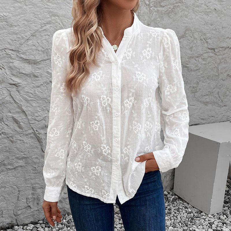 Chemisier Femme avec Motif Floral Troué Lucyle