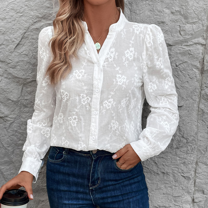 Chemisier Femme avec Motif Floral Troué Lucyle