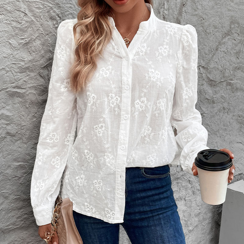 Chemisier Femme avec Motif Floral Troué Lucyle