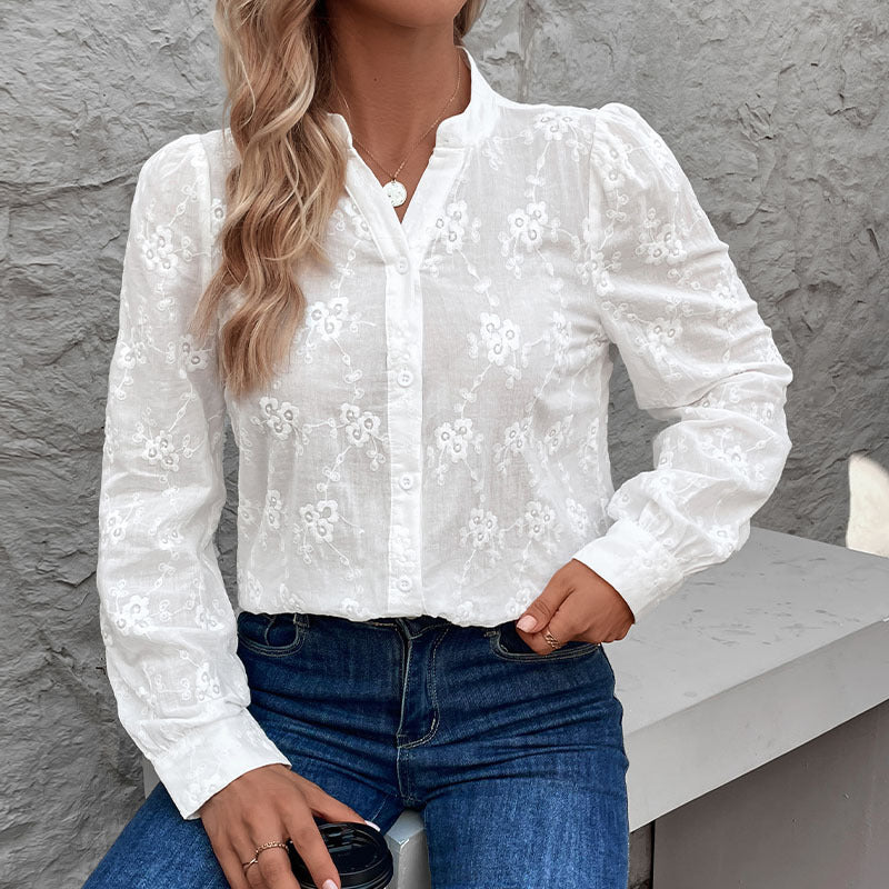 Chemisier Femme avec Motif Floral Troué Lucyle