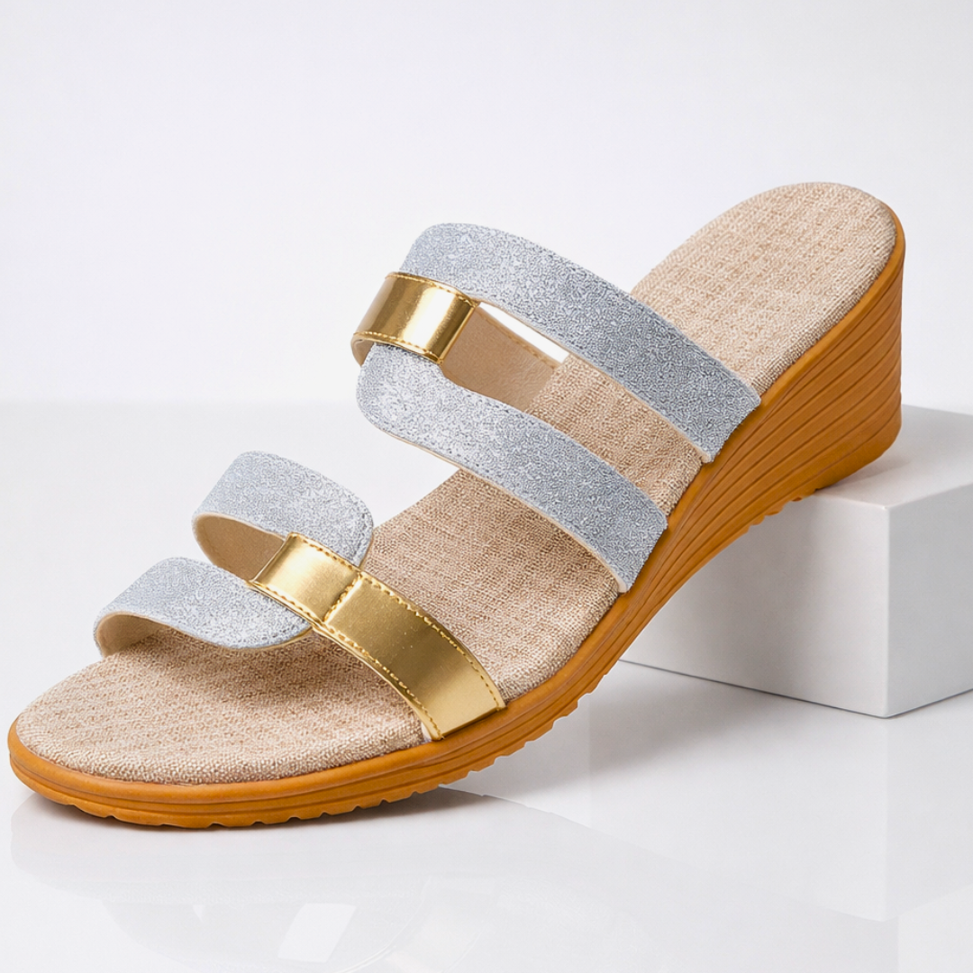 Claquettes Femme avec Sangles Scintillantes Lucyle
