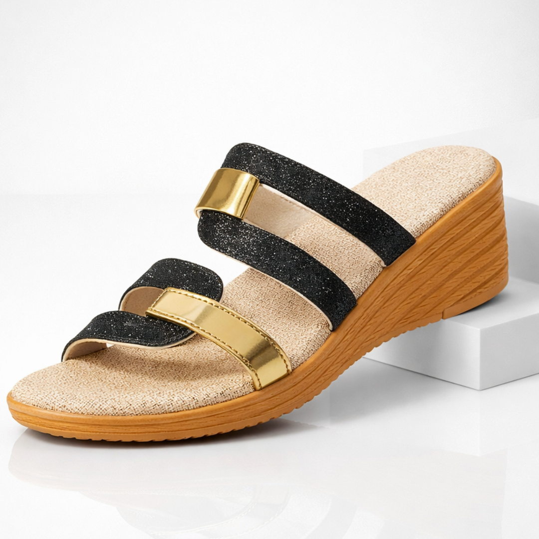 Claquettes Femme avec Sangles Scintillantes Lucyle