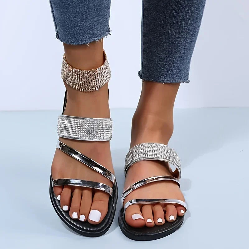 Claquettes Femme avec Strass Brillants Lucyle