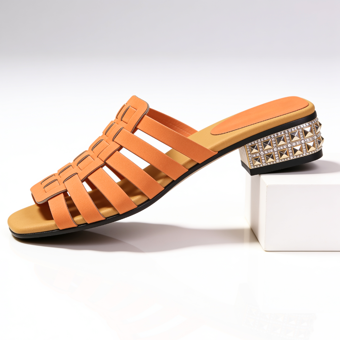 Claquettes Femme avec Tige Tissée et Talon Bloc Lucyle