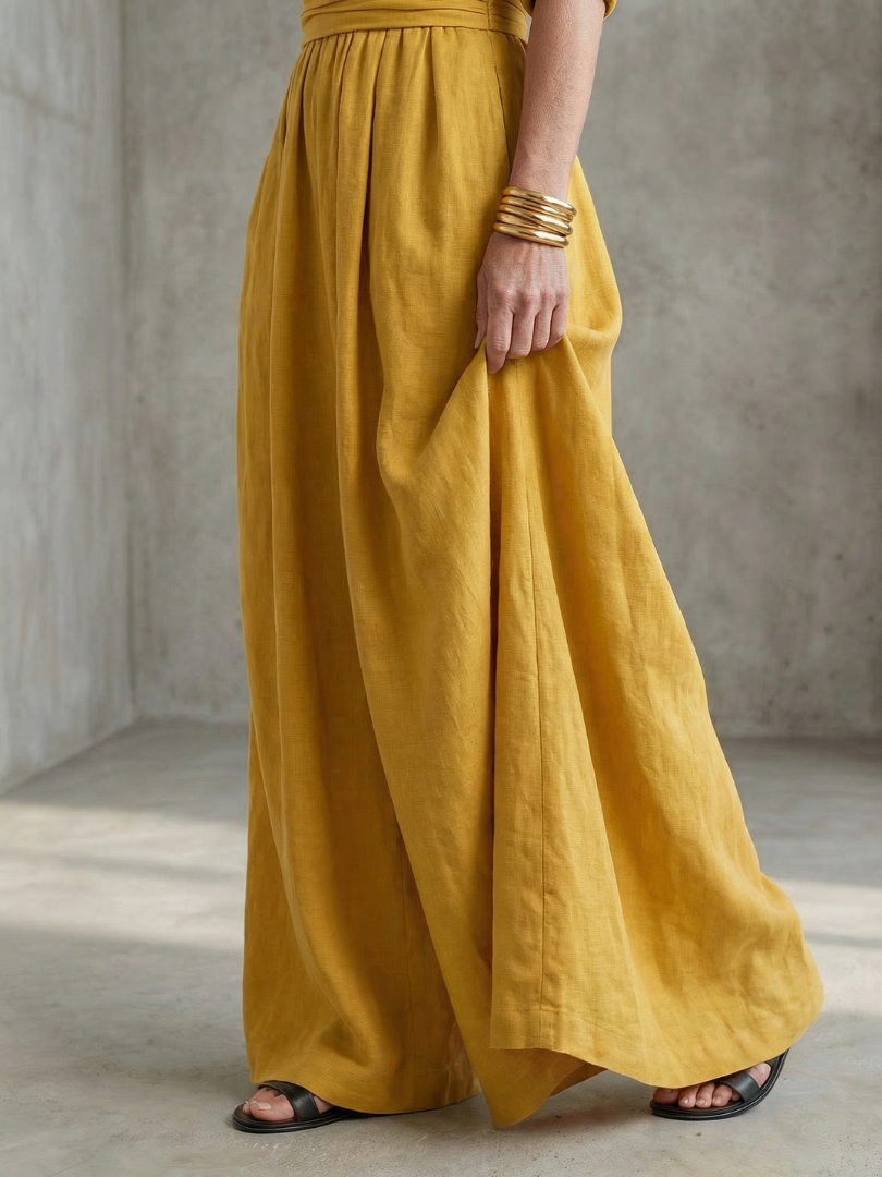 Combinaison Femme Chic à Jambes Larges avec Corsage Croisé Lucyle