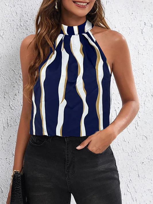 Débardeur Femme avec Col Licou en Satin Lucyle